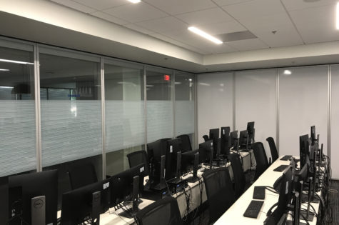Office space glass panels
